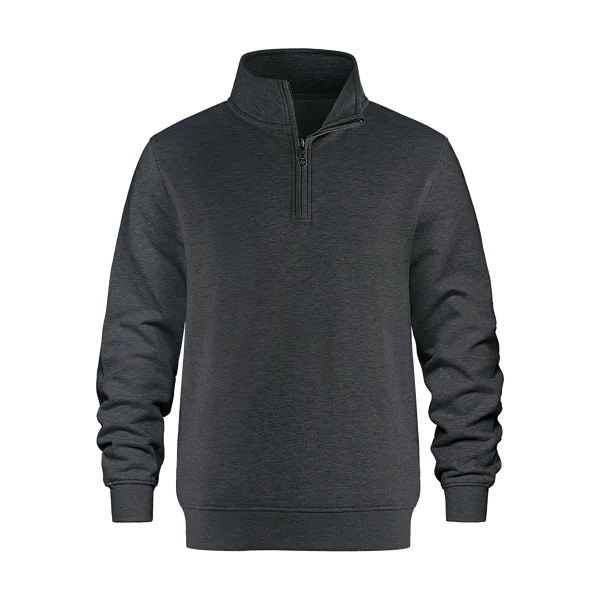 Charcoal quarter-zip sweatshirt blank