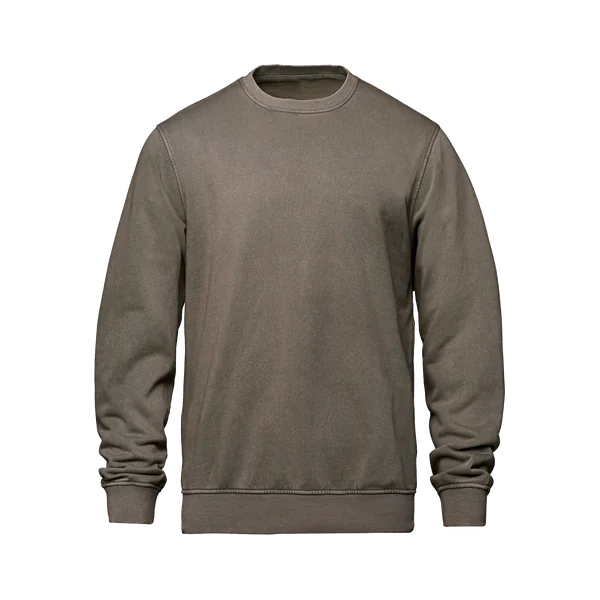 Vintage-wash crewneck sweatshirt blank in mushroom