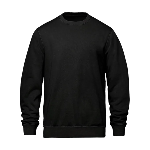Black vintage-wash crewneck sweatshirt, blank