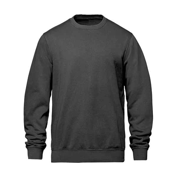 Charcoal vintage-wash crewneck sweatshirt, blank