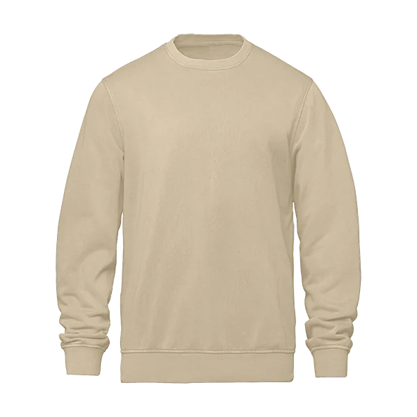 Ivory vintage-wash crewneck sweatshirt, blank