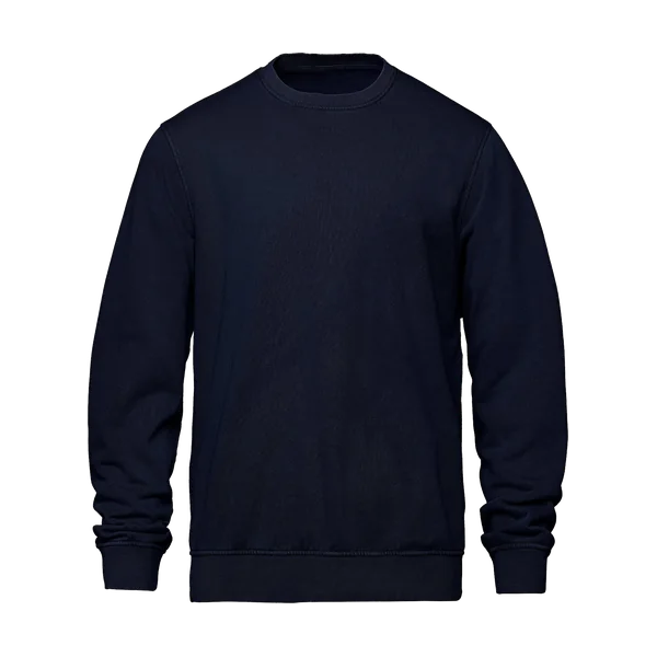 Navy vintage-wash crewneck sweatshirt, blank
