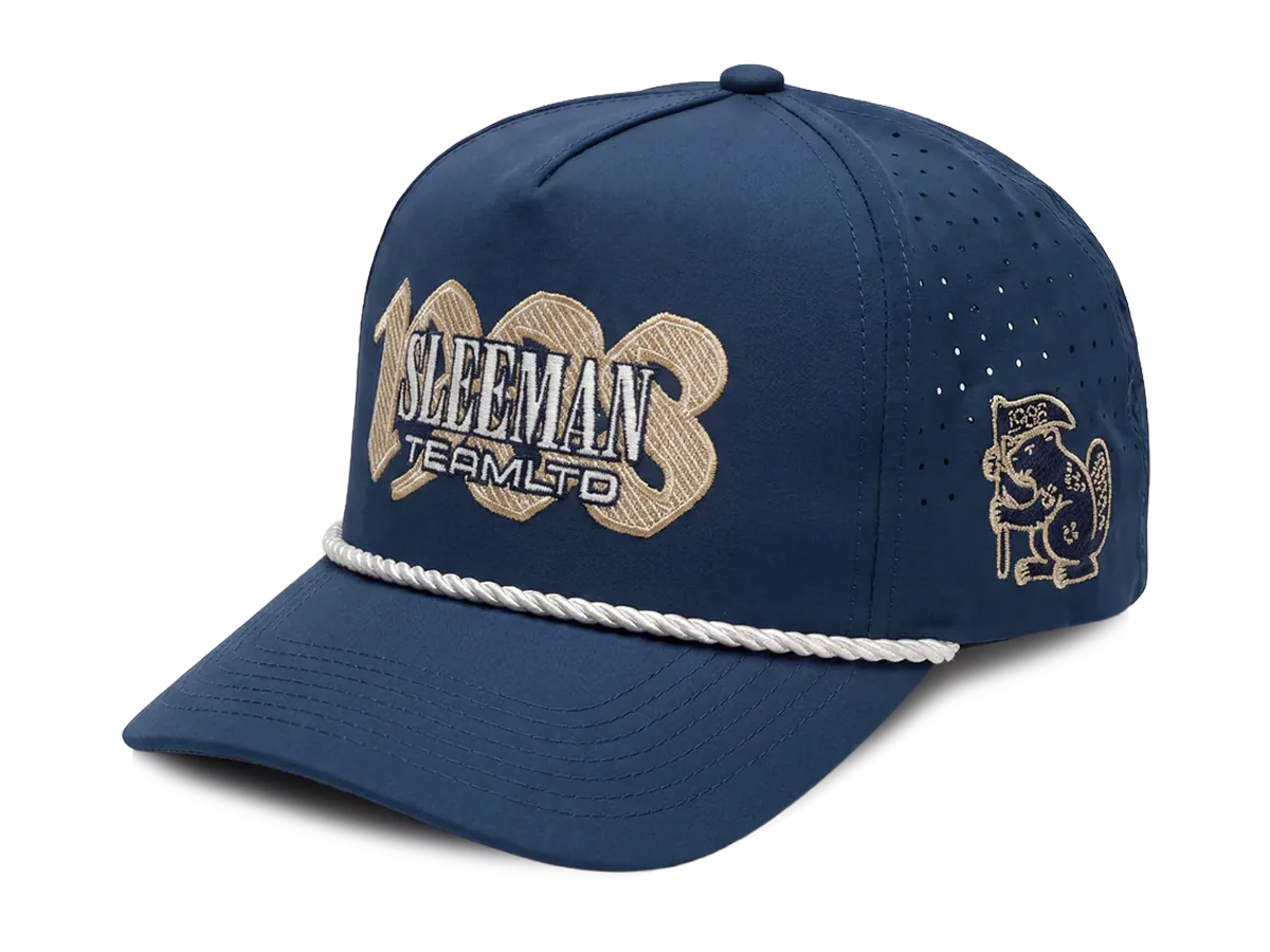 Custom performance rope snapback with laser-perforated back