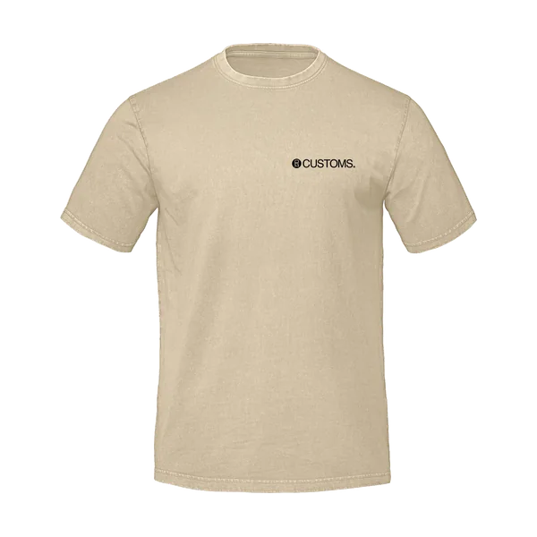 Ivory vintage-wash t-shirt with a left-chest logo