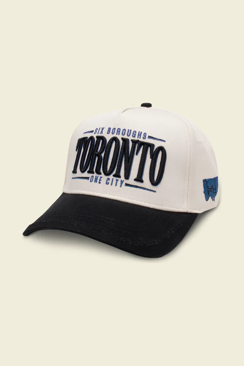 Custom Toronto snapback, Six Boroughs One City embroidered two-tone hat by LTD Customs