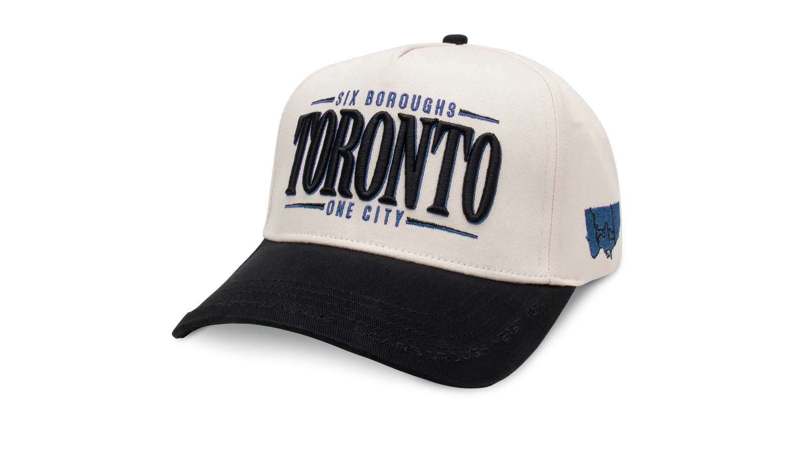 Custom Toronto snapback, Six Boroughs One City embroidered two-tone hat by LTD Customs